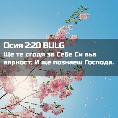 Picture 02 - Осия 2:20 BULG - Ще те сгодя за Себе Си вьв - Bible Verse Picture