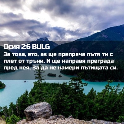 Picture 02 - Осия 2:6 BULG - За това, ето, аз ще препреча - Bible Verse Picture