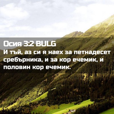 Picture 02 - Осия 3:2 BULG - И тъй, аз си я наех за - Bible Verse Picture