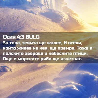 Picture 02 - Осия 4:3 BULG - За това, зеямта ще жалее, И - Bible Verse Picture