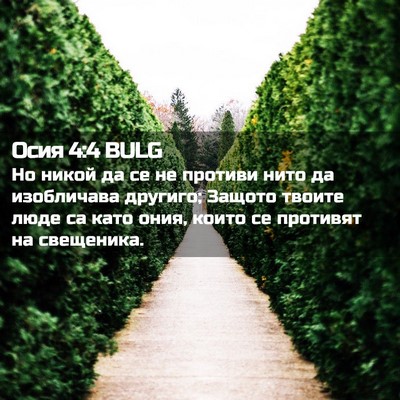 Picture 02 - Осия 4:4 BULG - Но никой да се не противи - Bible Verse Picture
