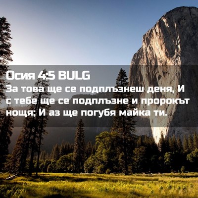 Picture 02 - Осия 4:5 BULG - За това ще се подплъзнеш - Bible Verse Picture