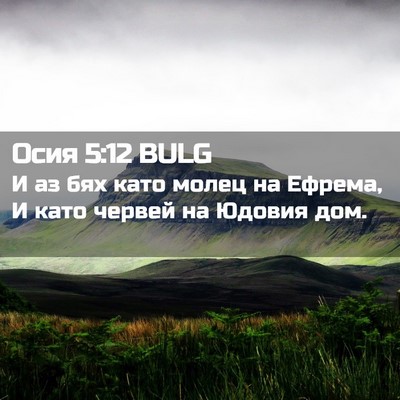 Picture 02 - Осия 5:12 BULG - И аз бях като молец на - Bible Verse Picture