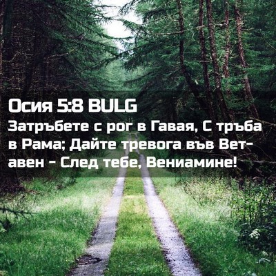 Picture 02 - Осия 5:8 BULG - Затръбете с рог в Гавая, С - Bible Verse Picture
