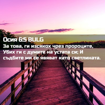 Picture 02 - Осия 6:5 BULG - За това, ги изсякох чрез - Bible Verse Picture