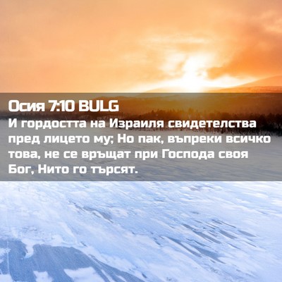 Picture 02 - Осия 7:10 BULG - И гордостта на Израиля - Bible Verse Picture