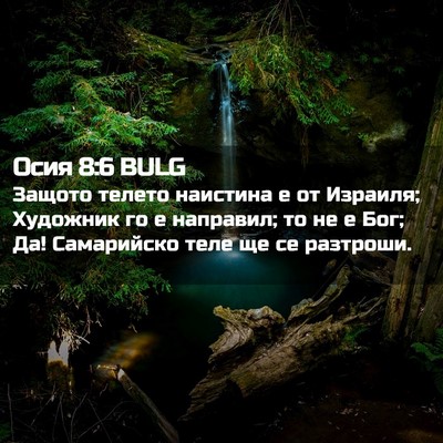 Picture 02 - Осия 8:6 BULG - Защото телето наистина е - Bible Verse Picture