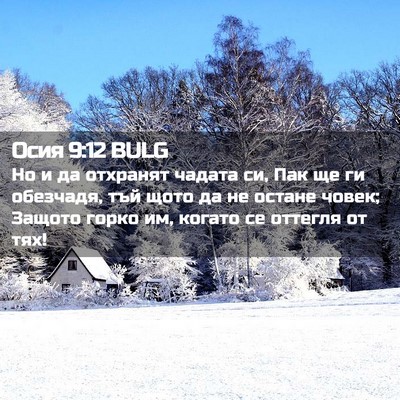 Picture 02 - Осия 9:12 BULG - Но и да отхранят чадата си, - Bible Verse Picture