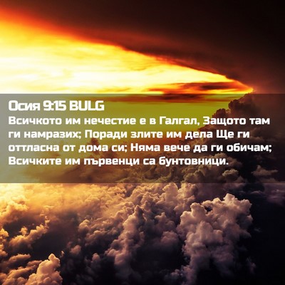 Picture 02 - Осия 9:15 BULG - Всичкото им нечестие е в - Bible Verse Picture