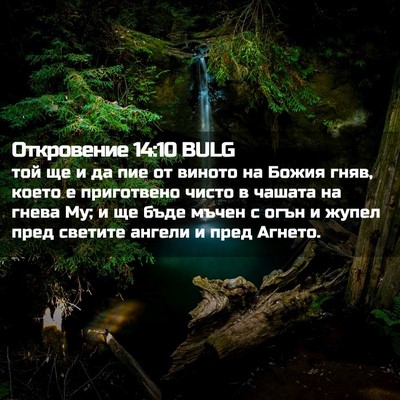 Picture 02 - Откровение 14:10 BULG - той ще и да пие от виното на - Bible Verse Picture