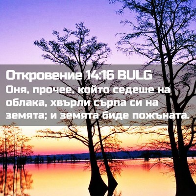 Picture 02 - Откровение 14:16 BULG - Оня, прочее, който седеше - Bible Verse Picture