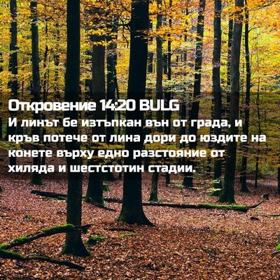 Picture 02 - Откровение 14:20 BULG - И линът бе изтъпкан вън от - Bible Verse Picture