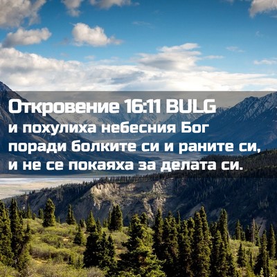 Picture 02 - Откровение 16:11 BULG - и похулиха небесния Бог - Bible Verse Picture
