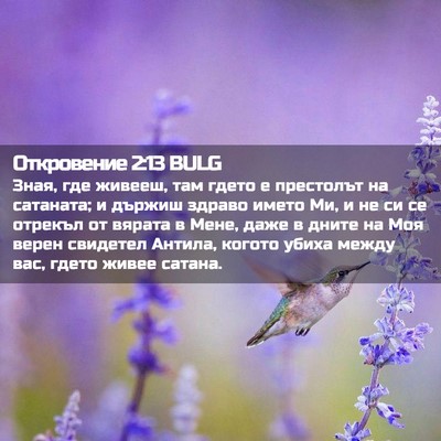 Picture 02 - Откровение 2:13 BULG - Зная, где живееш, там гдето - Bible Verse Picture