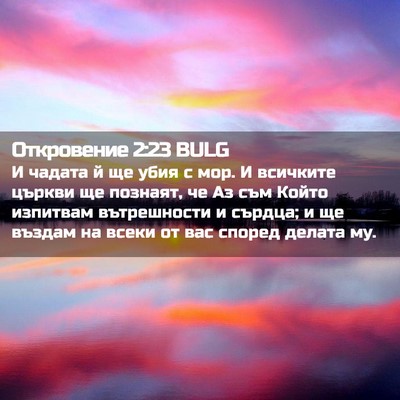 Picture 02 - Откровение 2:23 BULG - И чадата й ще убия с мор. И - Bible Verse Picture