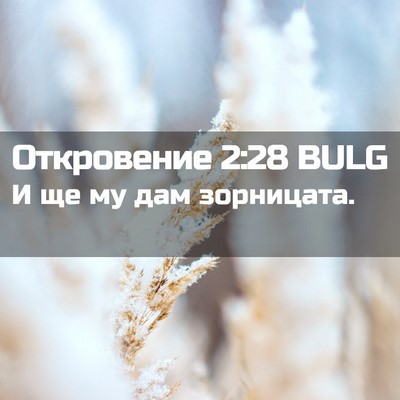 Picture 02 - Откровение 2:28 BULG - И ще му дам - Bible Verse Picture