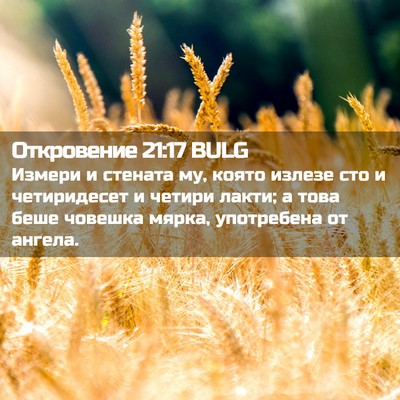 Picture 02 - Откровение 21:17 BULG - Измери и стената му, която - Bible Verse Picture
