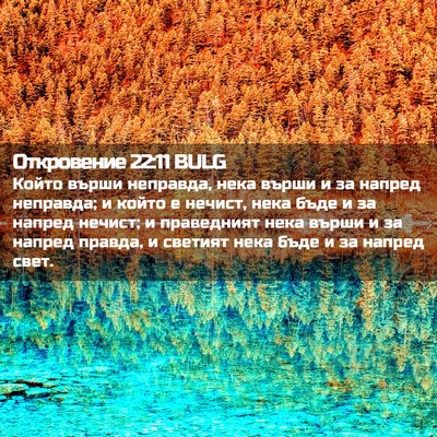 Picture 02 - Откровение 22:11 BULG - Който върши неправда, нека - Bible Verse Picture