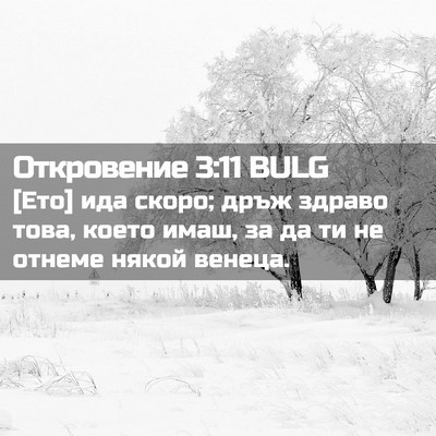 Picture 02 - Откровение 3:11 BULG - [Ето] ида скоро; дръж здраво - Bible Verse Picture
