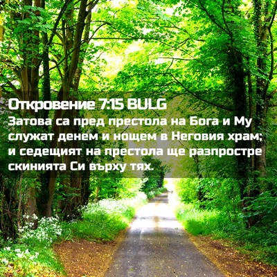 Picture 02 - Откровение 7:15 BULG - Затова са пред престола на - Bible Verse Picture