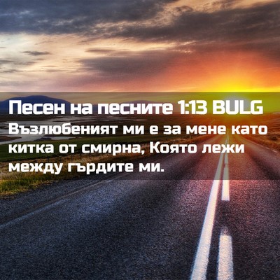 Picture 02 - Песен на песните 1:13 BULG - Възлюбеният ми е за мене - Bible Verse Picture
