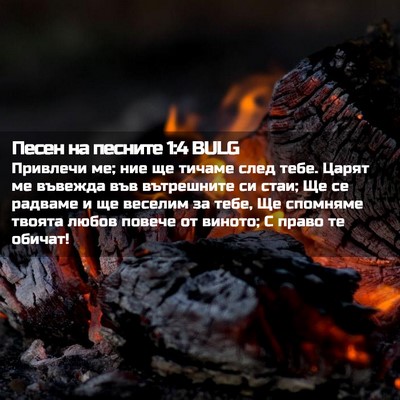 Picture 02 - Песен на песните 1:4 BULG - Привлечи ме; ние ще тичаме - Bible Verse Picture