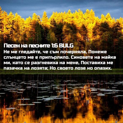 Picture 02 - Песен на песните 1:6 BULG - Не ме гледайте, че съм - Bible Verse Picture