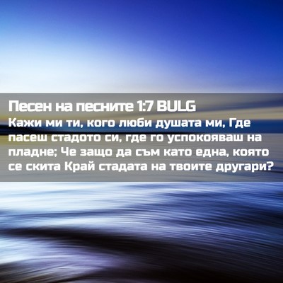 Picture 02 - Песен на песните 1:7 BULG - Кажи ми ти, кого люби - Bible Verse Picture