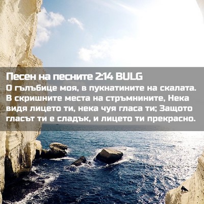 Picture 02 - Песен на песните 2:14 BULG - О гълъбице моя, в - Bible Verse Picture