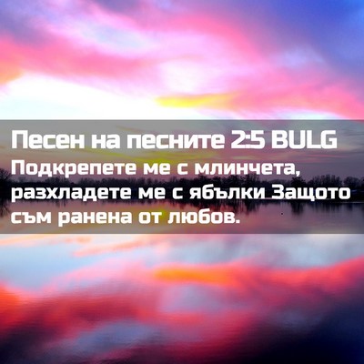 Picture 02 - Песен на песните 2:5 BULG - Подкрепете ме с млинчета, - Bible Verse Picture