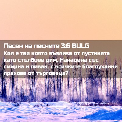 Picture 02 - Песен на песните 3:6 BULG - Коя е тая която възлиза от - Bible Verse Picture