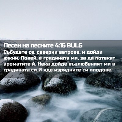 Picture 02 - Песен на песните 4:16 BULG - Събудете се, северни - Bible Verse Picture