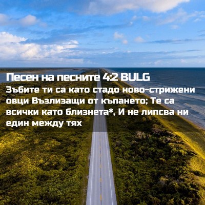 Picture 02 - Песен на песните 4:2 BULG - Зъбите ти са като стадо - Bible Verse Picture