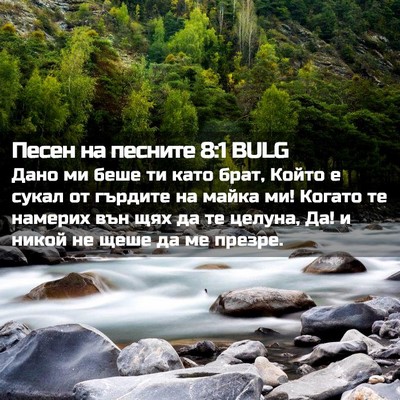 Picture 02 - Песен на песните 8:1 BULG - Дано ми беше ти като брат, - Bible Verse Picture