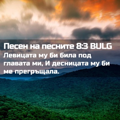 Picture 02 - Песен на песните 8:3 BULG - Левицата му би била под - Bible Verse Picture
