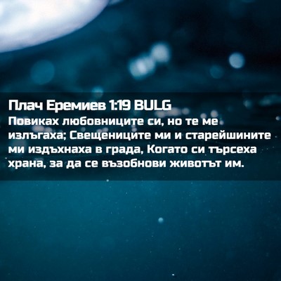 Picture 02 - Плач Еремиев 1:19 BULG - Повиках любовниците си, но - Bible Verse Picture
