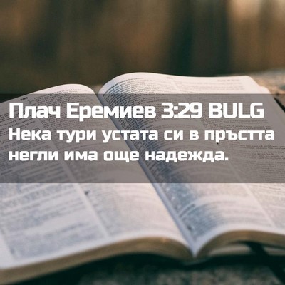 Picture 02 - Плач Еремиев 3:29 BULG - Нека тури устата си в - Bible Verse Picture