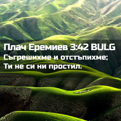Picture 02 - Плач Еремиев 3:42 BULG - Съгрешихме и отстъпихме; - Bible Verse Picture