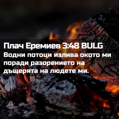 Picture 02 - Плач Еремиев 3:48 BULG - Водни потоци излива окото - Bible Verse Picture