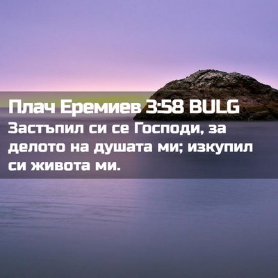 Picture 02 - Плач Еремиев 3:58 BULG - Застъпил си се Господи, за - Bible Verse Picture