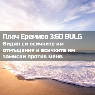 Picture 02 - Плач Еремиев 3:60 BULG - Видял си всичките им - Bible Verse Picture