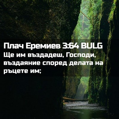 Picture 02 - Плач Еремиев 3:64 BULG - Ще им въздадеш, Господи, - Bible Verse Picture