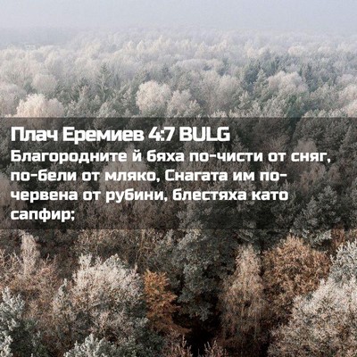 Picture 02 - Плач Еремиев 4:7 BULG - Благородните й бяха - Bible Verse Picture