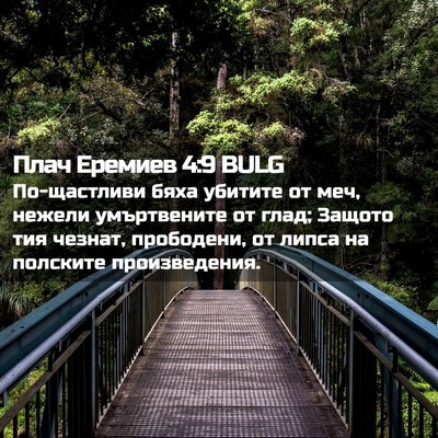 Picture 02 - Плач Еремиев 4:9 BULG - По-щастливи бяха убитите - Bible Verse Picture