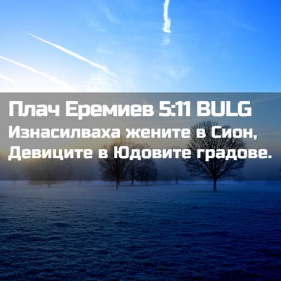 Picture 02 - Плач Еремиев 5:11 BULG - Изнасилваха жените в Сион, - Bible Verse Picture