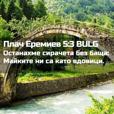 Picture 02 - Плач Еремиев 5:3 BULG - Останахме сирачета без - Bible Verse Picture