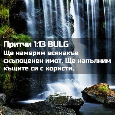 Picture 02 - Притчи 1:13 BULG - Ще намерим всякакъв - Bible Verse Picture