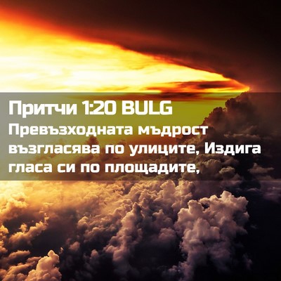 Picture 02 - Притчи 1:20 BULG - Превъзходната мъдрост - Bible Verse Picture