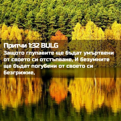 Picture 02 - Притчи 1:32 BULG - Защото глупавите ще бъдат - Bible Verse Picture
