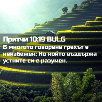 Picture 02 - Притчи 10:19 BULG - В многото говорене грехът - Bible Verse Picture